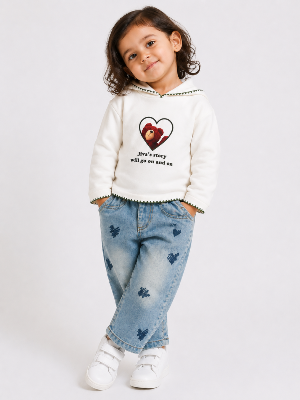 Girls Hoodie with Denim Pant Size