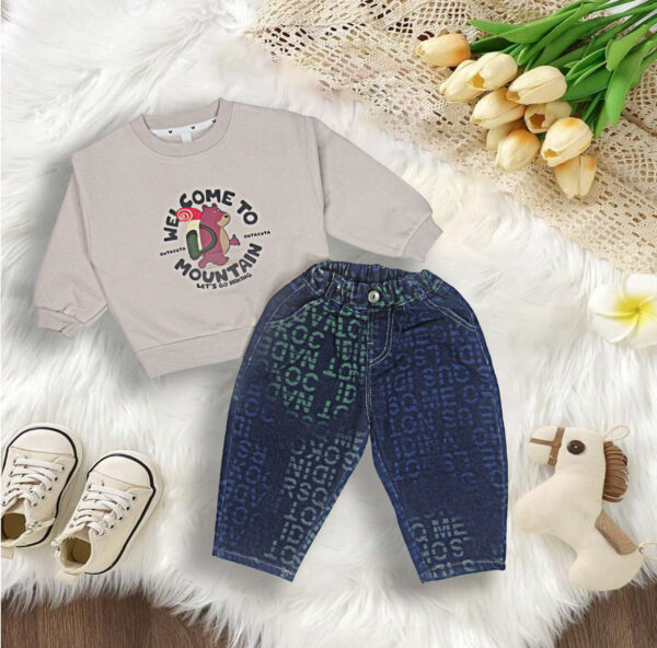 Hiking Teddy Pullover with Denim Pant Size 1-2 Years