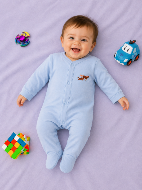 Blue Horse Romper Set