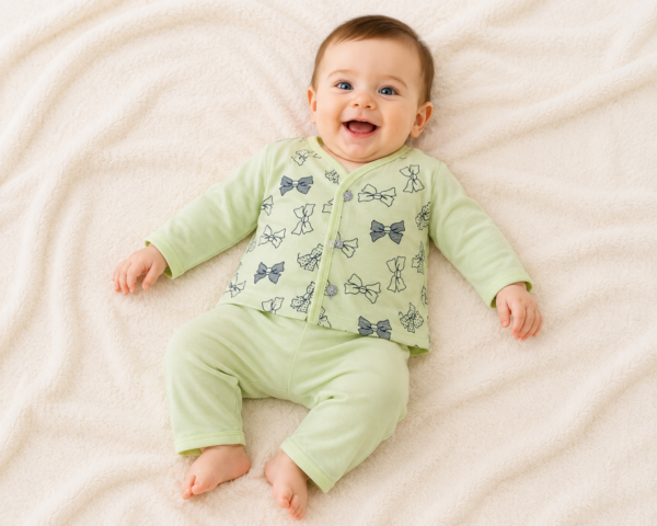 Baby Cute Cozy Green Cotton Cord Set