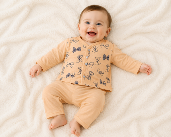 Baby Cute Cozy Peach Cotton Cord Set