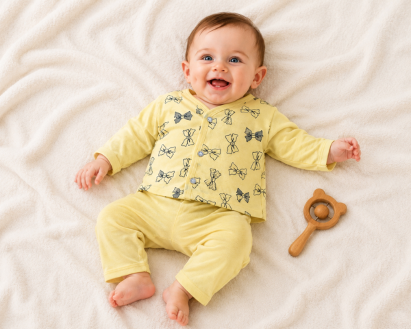 Baby Cute Cozy Yellow Cotton Cord Set