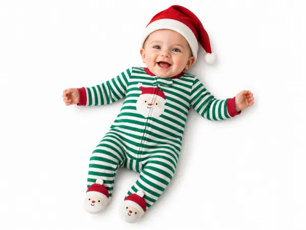 Santa Christmas romper set for babies by Bakku