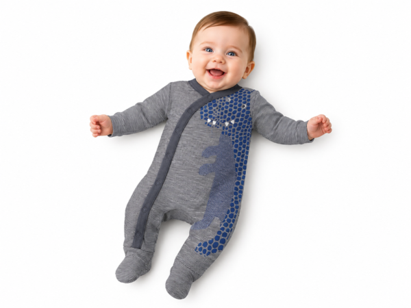 Grey Baby Romper Set by Bakku