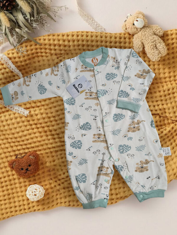 White Green Romper Set Size 6-9 Months